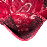 Vera Bradley Women’s Red Cotton Quilted Paisley Print Adjustable Straps Backpack