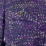 Albert Nipon Womens Purple/Black Tweed Skirt Suit Size 4