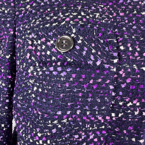 Albert Nipon Womens Purple/Black Tweed Skirt Suit Size 4