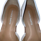 Franco Sarto Women’s White Perforated Leather Open-Toe DOrsay Flats Size 7M