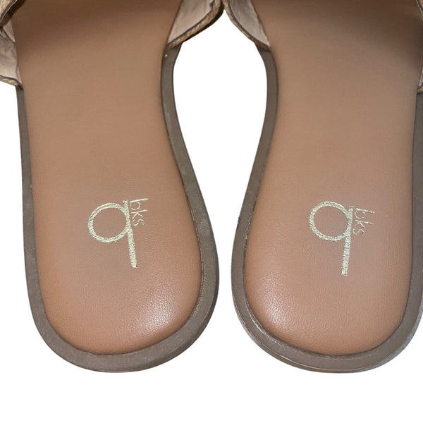 Bks Women’s Brown Braided Embellished Strap Slide Benda Casual Sandals Size 7