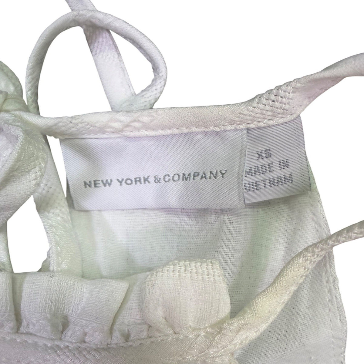 New York & Company Womens White Cotton Halter Maxi Dress With Tie Belt Sz XS