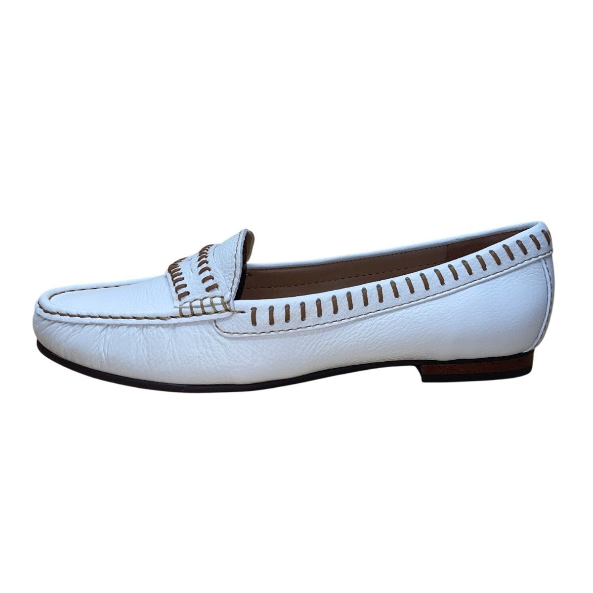 Driver Club USA Women’s White Grainy Leather Maple Ave Moccasin Shoes Size 11