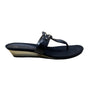 Anne Klein Women’s Black Embossed Strap Wedge Sandals Akita Size 10M
