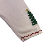 Studio Joy Womens White Holiday Cardigan Embellished Trees Design Sz 3X