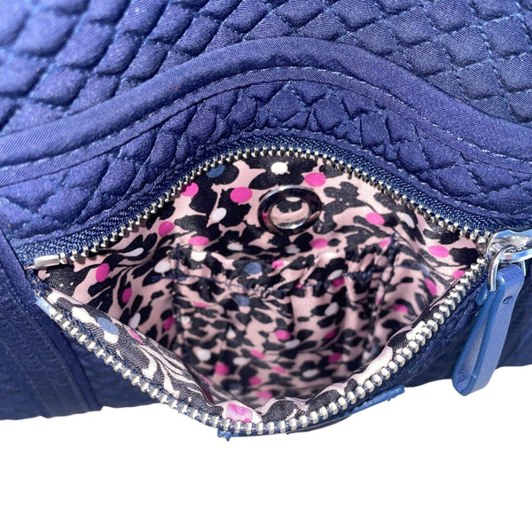 Vera Bradley Women’s Navy Blue Quilted With Zipper Closure Shoulder Tote Bag