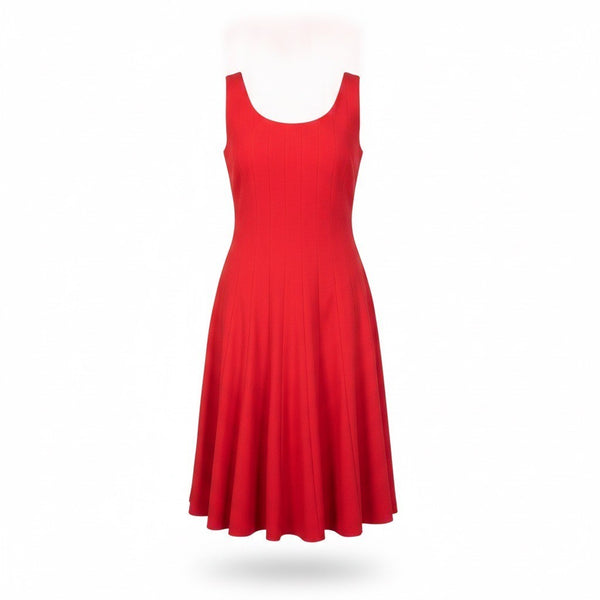 Calvin Klein Womens Red Polyester Blend Sleeveless A-Line Dress Size 4