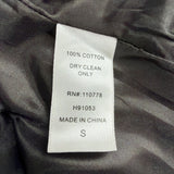 Hazelhazel Women Gray Cotton Puff Sleeve Trench Coat Button Front Size S