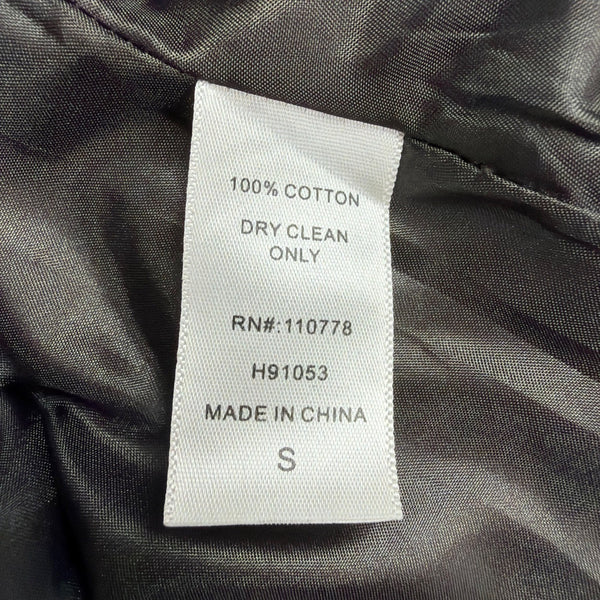 Hazelhazel Women Gray Cotton Puff Sleeve Trench Coat Button Front Size S