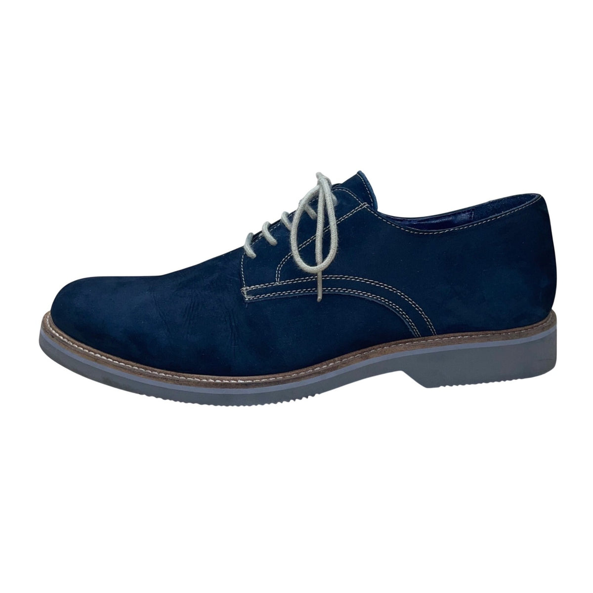 14th & Union Men’s Navy Leather Lace-Up Stitched Oxford Dress Shoes Size 10.5M