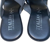 Italian Shoemakers Women’s Black Rhinestone Embellished Boom Sandals Size 9