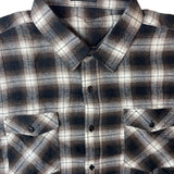 Men's Brown Plaid Button Up Long Sleeve Shirt Sz XXL