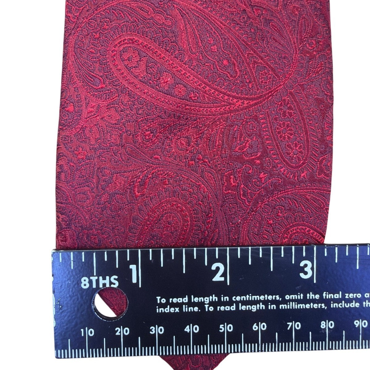 Countess Mara Mens Red Paisley Silk Handmade Necktie Luxurious Pattern