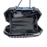 H&M Women's Black Studs and Rhinestone Crossbody Evening Clutch Sz S - EUC