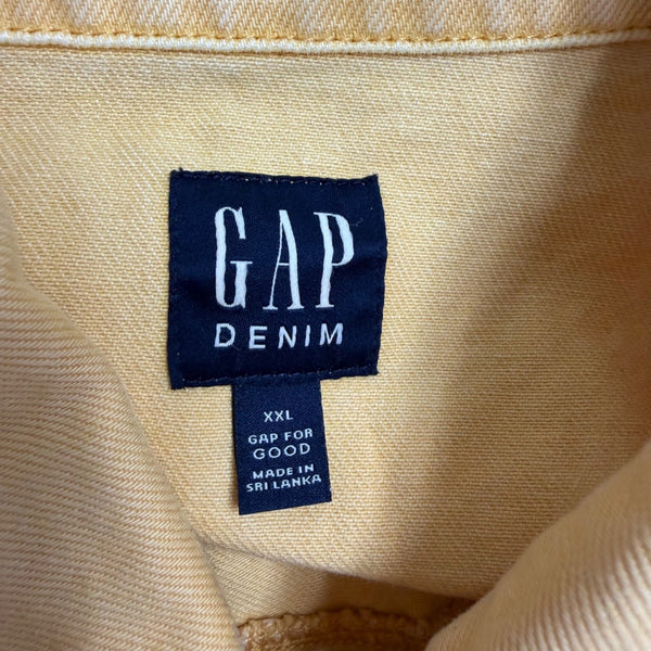 Gap Womens Yellow Denim Jacket Full Button FrontCotton Casual Sz XXL