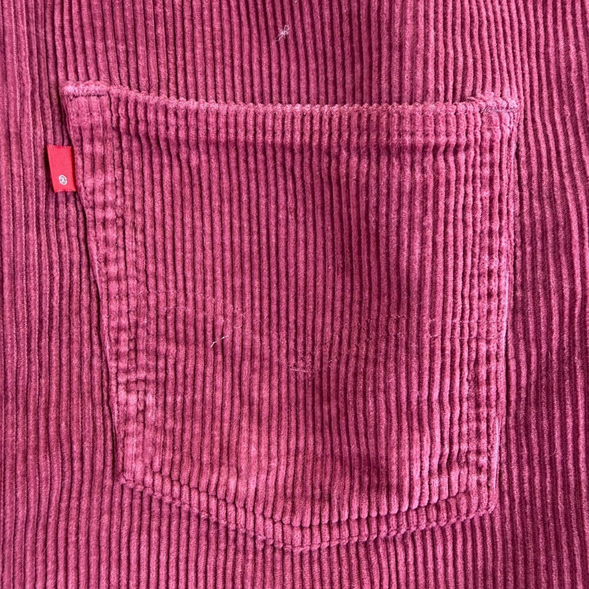Levis Womens Burgundy Cotton Corduroy Button-Front Overall Midi Dress Size M