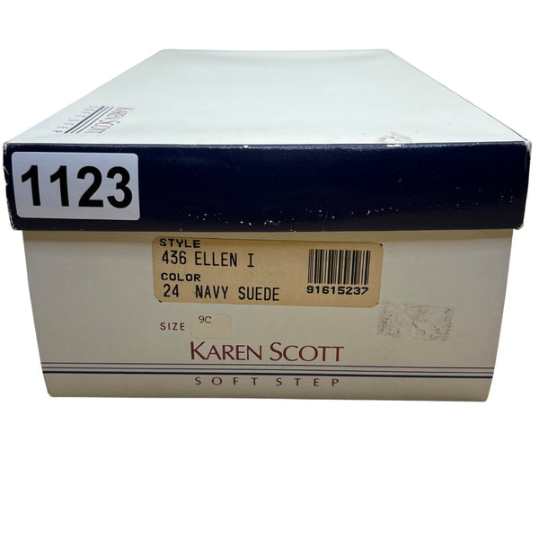 Karen Scott Women’s Navy Leather Block Ellen I Heel Pumps Size 9C