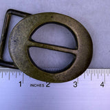 Vintage Solid Brass Belt Buckle Oval Horizontal Bar Mens Accessories