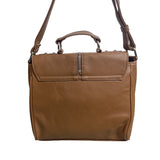 Nine West Women's Brown Leather Foldover Crossbody Purse Sz M