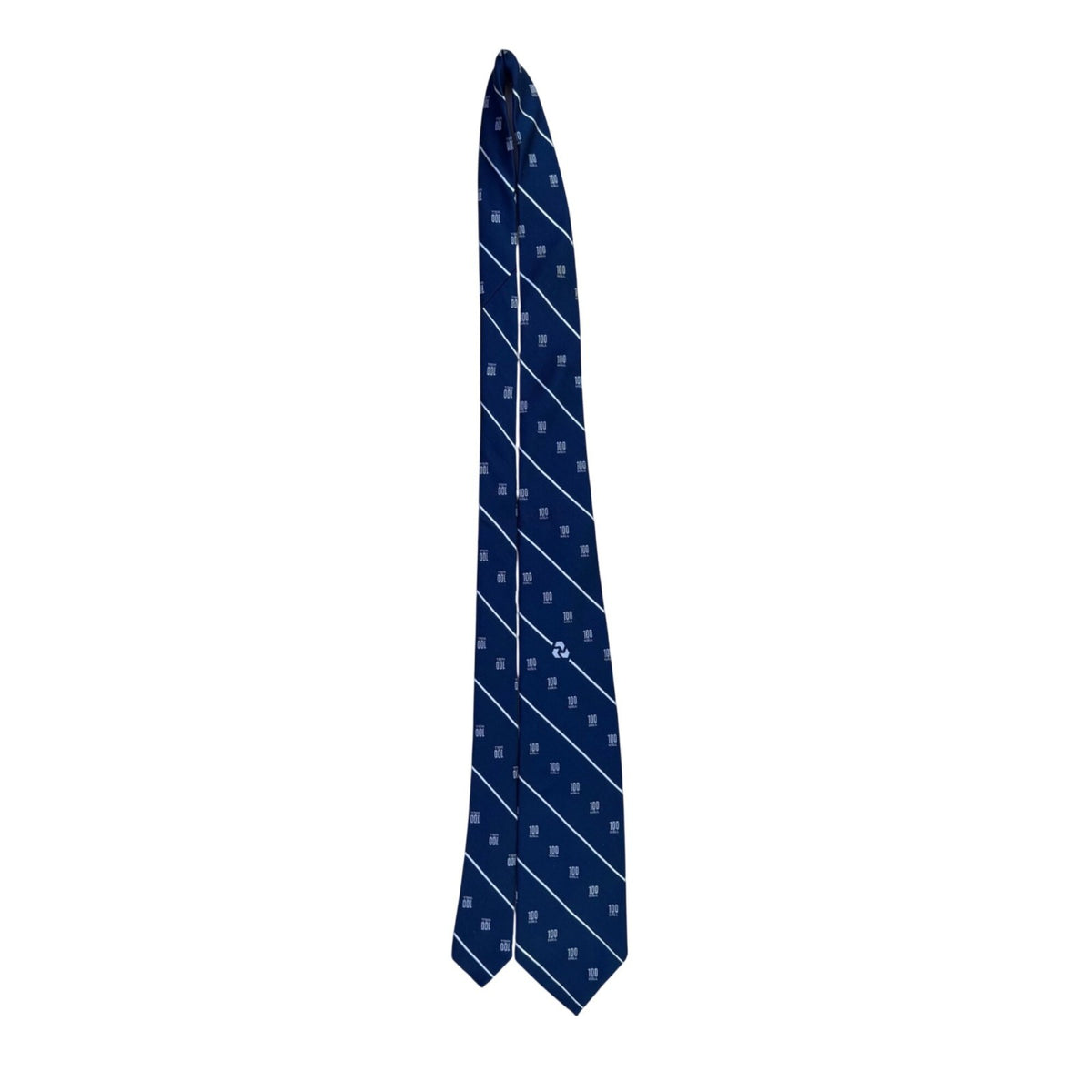 Givenchy Men Blue Silk/Polyester Striped Logo Tie Designer Accessory