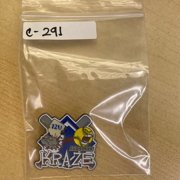 Carteret Kraze 12U Softball Trading Pin With Dual Clutch Back
