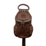 Giaccomo Men’s Brown Leather With Brass Zippers Crossbody Sling Backpack