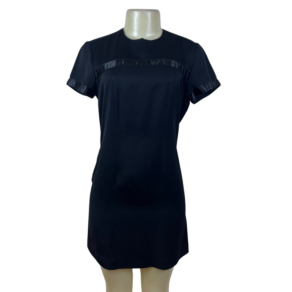 Banana Republic Womens Black Acetate Blend Short Sleeve Shift Dress Size 2