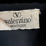 Valentino Womens Black Silk Long Sleeve Button-Down Belted Midi Dress Size 10