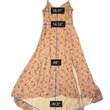 Line & Dot Womens Pink Floral Midi Dress With Spaghetti Straps & Side Slit Sz M