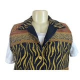 Dressbarn Women's Brown Zebra Pattern Vest Sz M