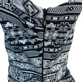 Nicole Miller Artelier Black & White Tribal Print Sleeveless Sheath Dress Sz 10