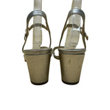 Naturalizer Women’s Gold Metallic Adjustable Block Heel Bristol Sandals Size 12M
