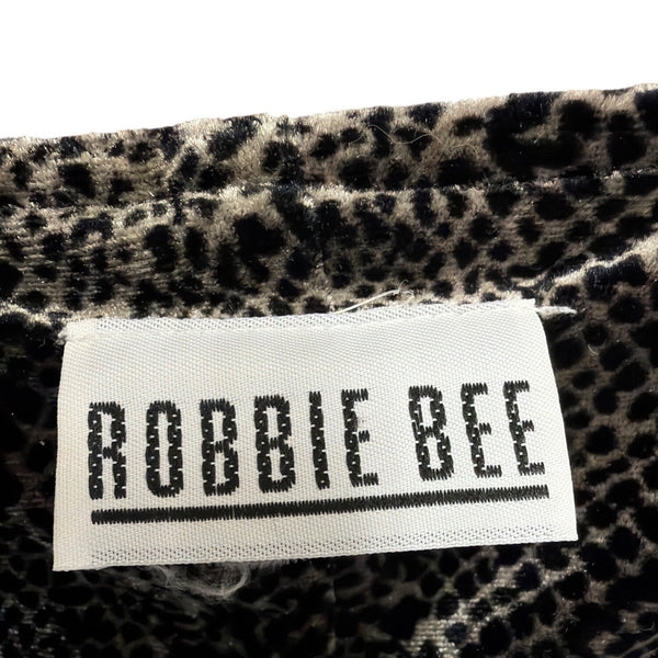 Robbie Bee Womens Black Animal Print Long Sleeve Wrap Dress Size S