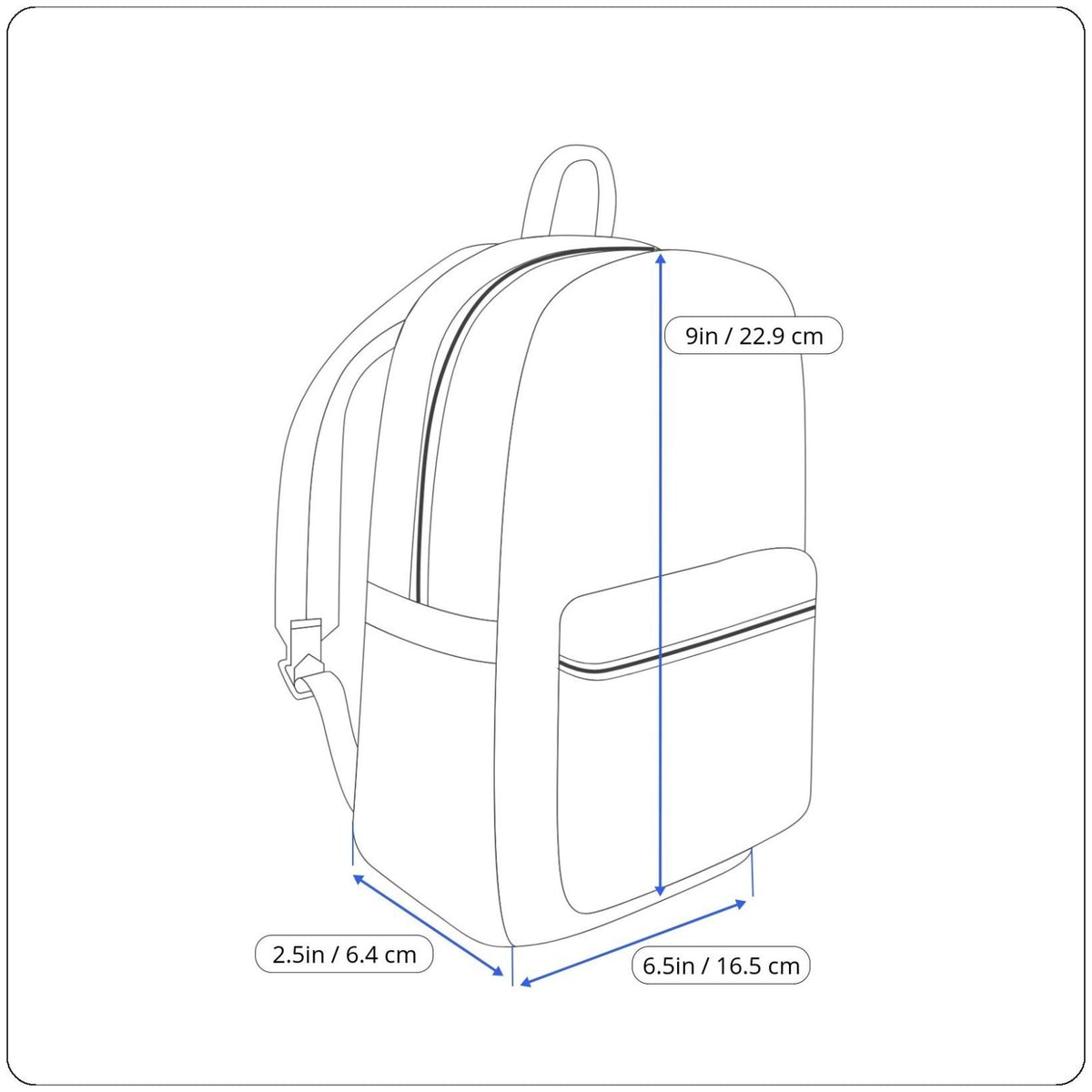 Brixley Unisex Black Nylon Adjustable Strap Multi-Compartment Mini Backpack