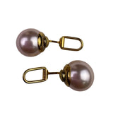 Gold Tone Womens Clip-On Earrings Faux Pearl Round Shape