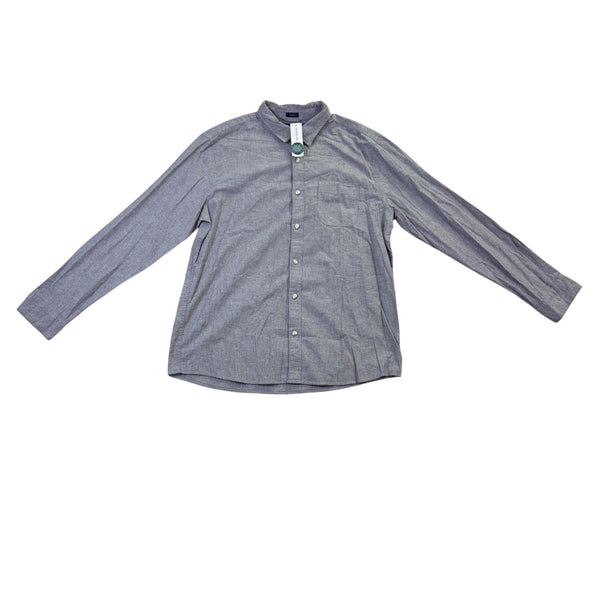 Even Tide Mens Gray Cotton Long Sleeve Button-Up Shirt Size L