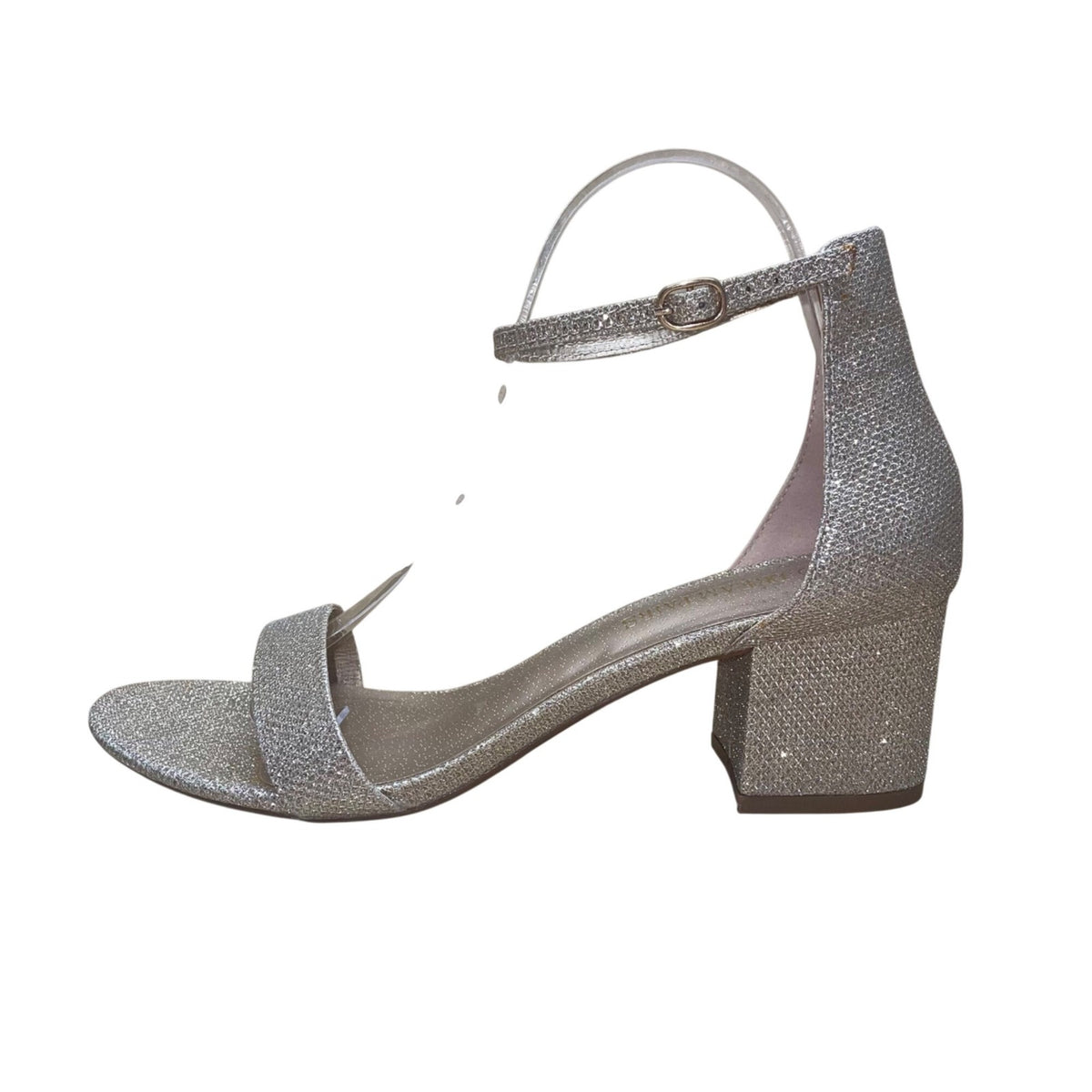 Dream Pairs Women’s Golden Glitter Open Toe Low-Chunk Ankle Strap Heels Size 9