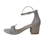 Dream Pairs Women’s Golden Glitter Open Toe Low-Chunk Ankle Strap Heels Size 9