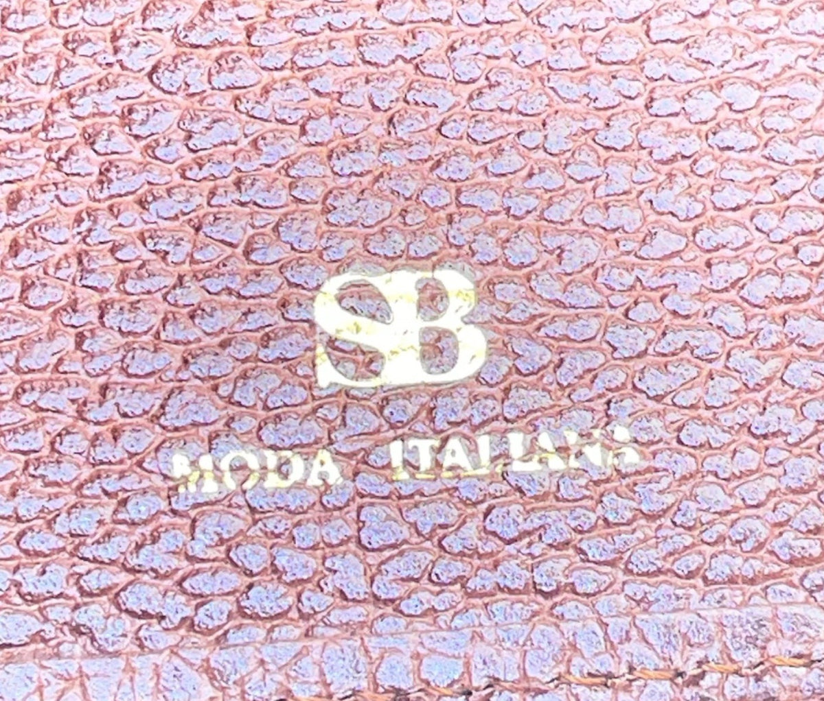 SB Women’s Brown Embossed Leather Gold-Tone Snap Closure Foldable Wallet