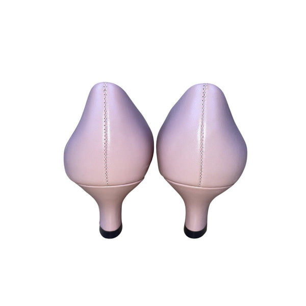Nordstrom Women’s Light Pink Leather Slip-On Low Kitten Rave Heel Pumps Size 7M