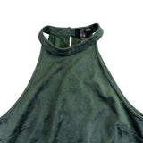 Aqua Womens Green Polyester/Spandex High Neck Halter Scallop Hemline Dress Sz M