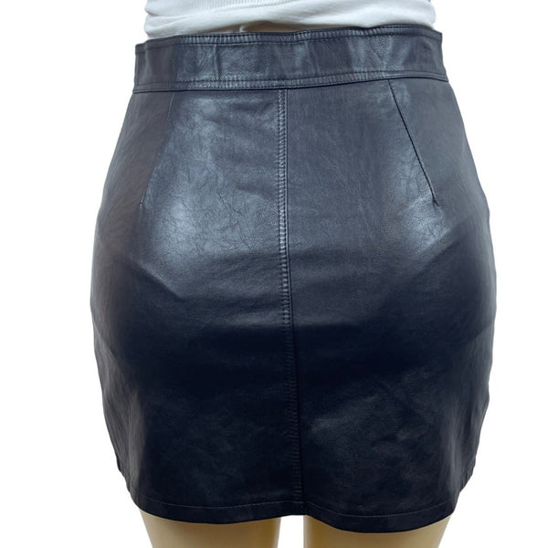 Women’s Black Faux Leather Tube Skirt Sz S