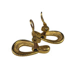 Crowned Vintage Womens Gold Tone Metal Clip-On Earrings Elegant Rope Design