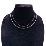 Sterling Silver Womens Two-Strand Chain Necklace S925 Adjustable Length Jewelry