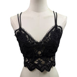 Anthropologie Womens Black Lace Crochet Bralette Top Size M