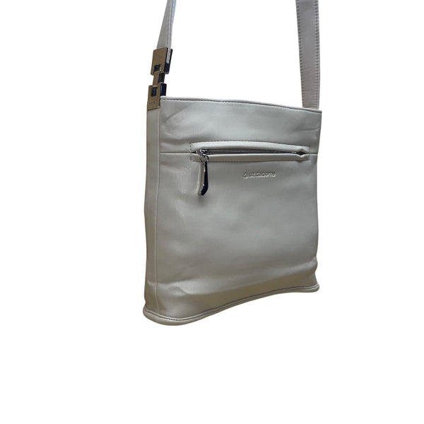 Liz Claiborne Women’s Bone White Faux Leather Adjustable Strap Crossbody Bag