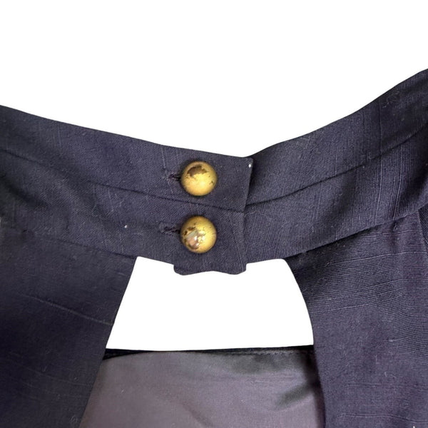 Black Sleeveless Dress With Belted Waist Gold Buckle Design Womens Size 12