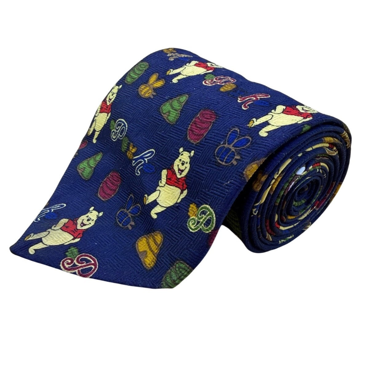 Disney Mens Blue Winnie The Pooh Patterned Necktie By Exquisite Apparel
