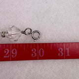 Vintage Faceted Clear Crystal Bead Necklace Silver Tone Clasp