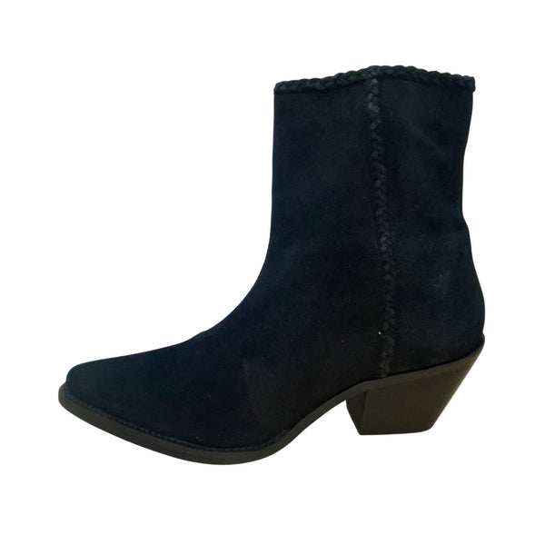 Coconuts By Matisse Women’s Black Leather Side Zipper Heeled Ankle Boots Size 6M